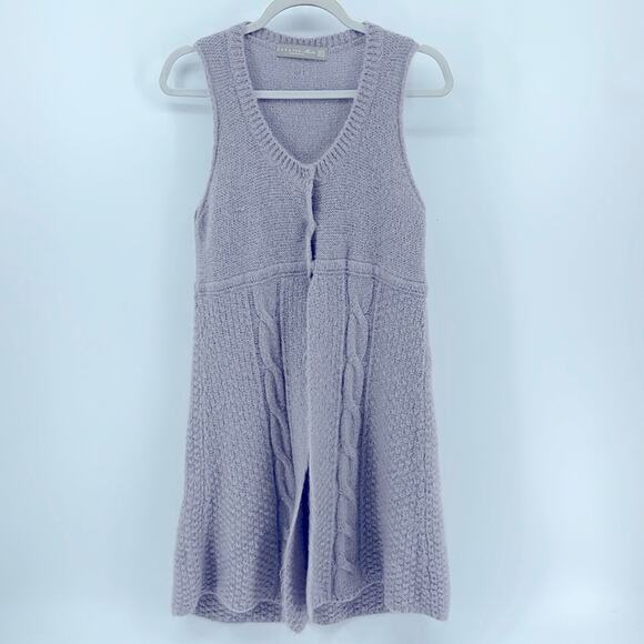 Zara for Mum Spain maternity mohair wool blend long line cable knit sweater vest - Picture 1 of 7